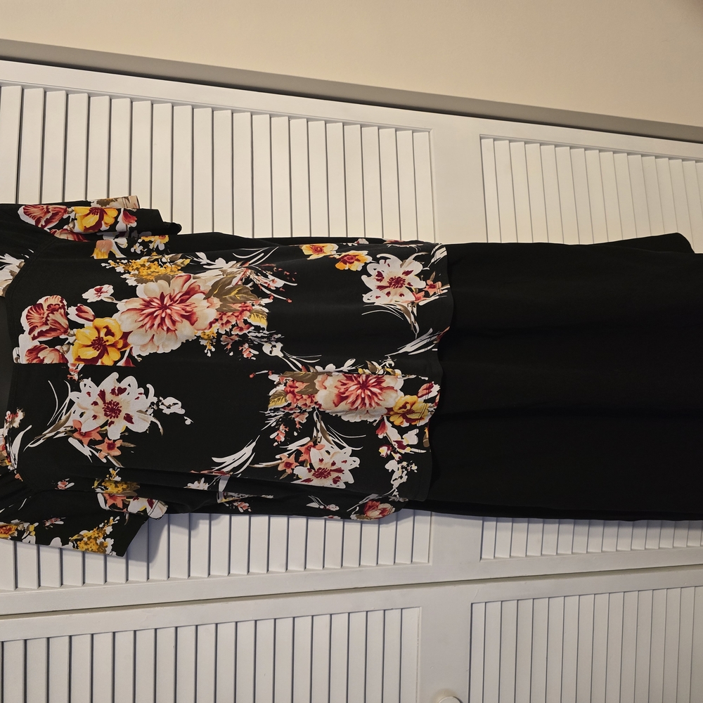 Black and Pink Tiered Maxi Skirt Set for Night Out